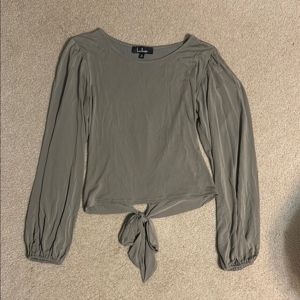 Lulu's Green Tie-Back Blouse
